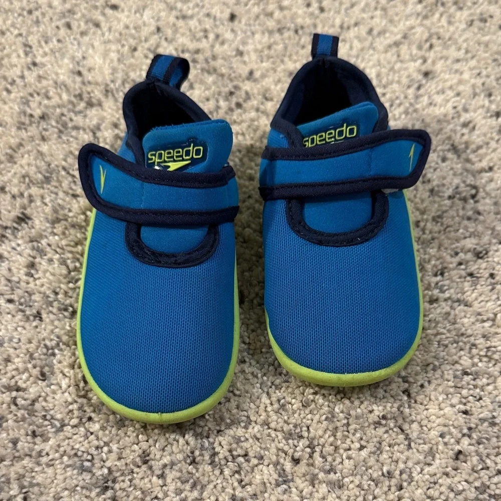 Speedo Kids Aqua Blue and Lime Water Shoes